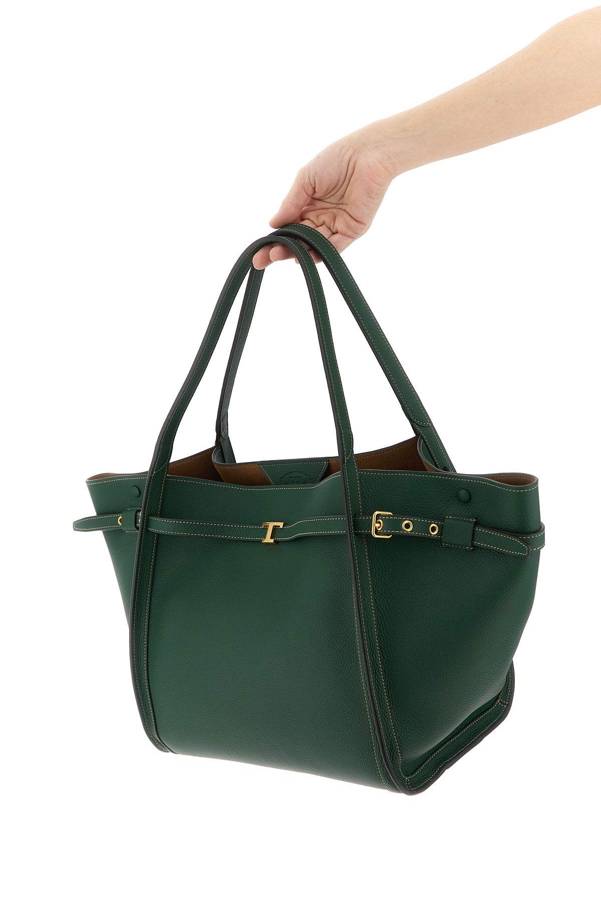 medium tim shopping bag in hammered calf leather