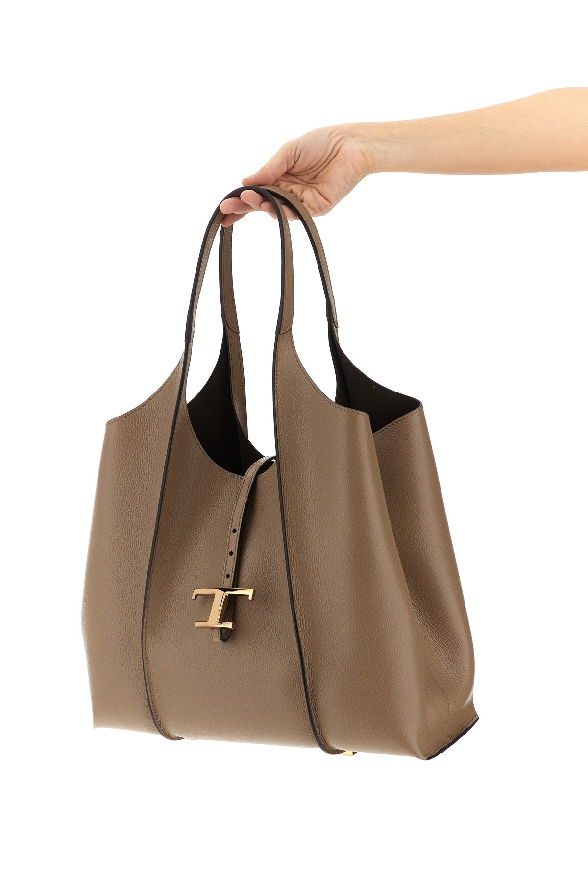 t timeless hammered leather shopping bag