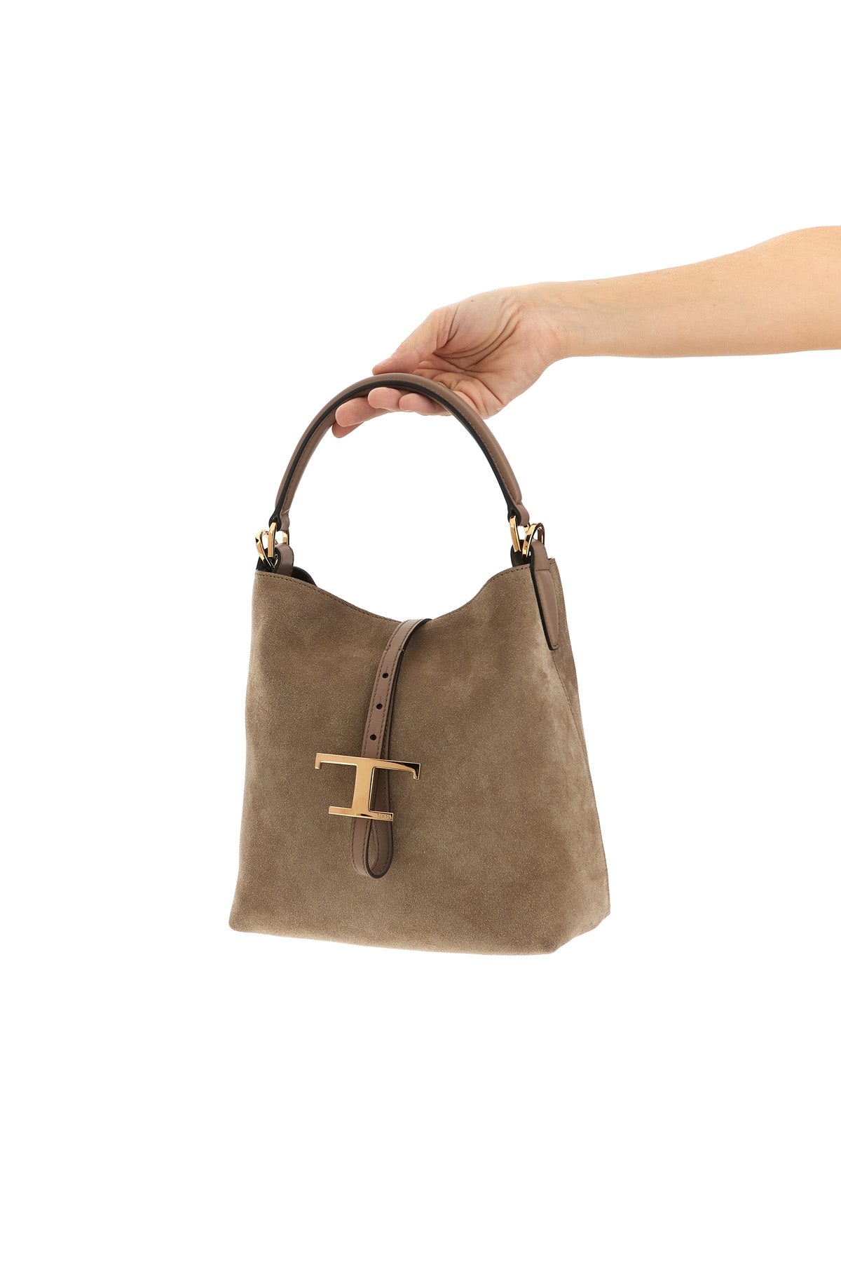 t timeless mini suede bucket bag
