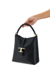 mini bucket bag in hammered leather