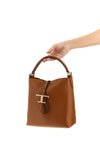 mini bucket bag in hammered leather