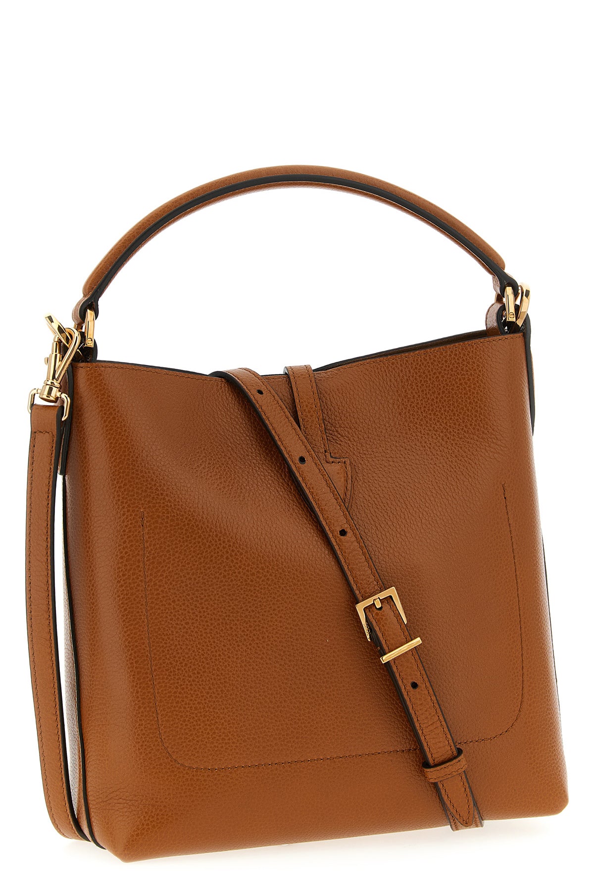 mini bucket bag in hammered leather