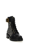charlie leather and jacquard fabric ankle boots