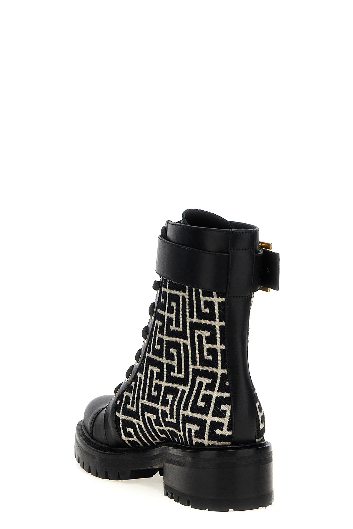charlie leather and jacquard fabric ankle boots