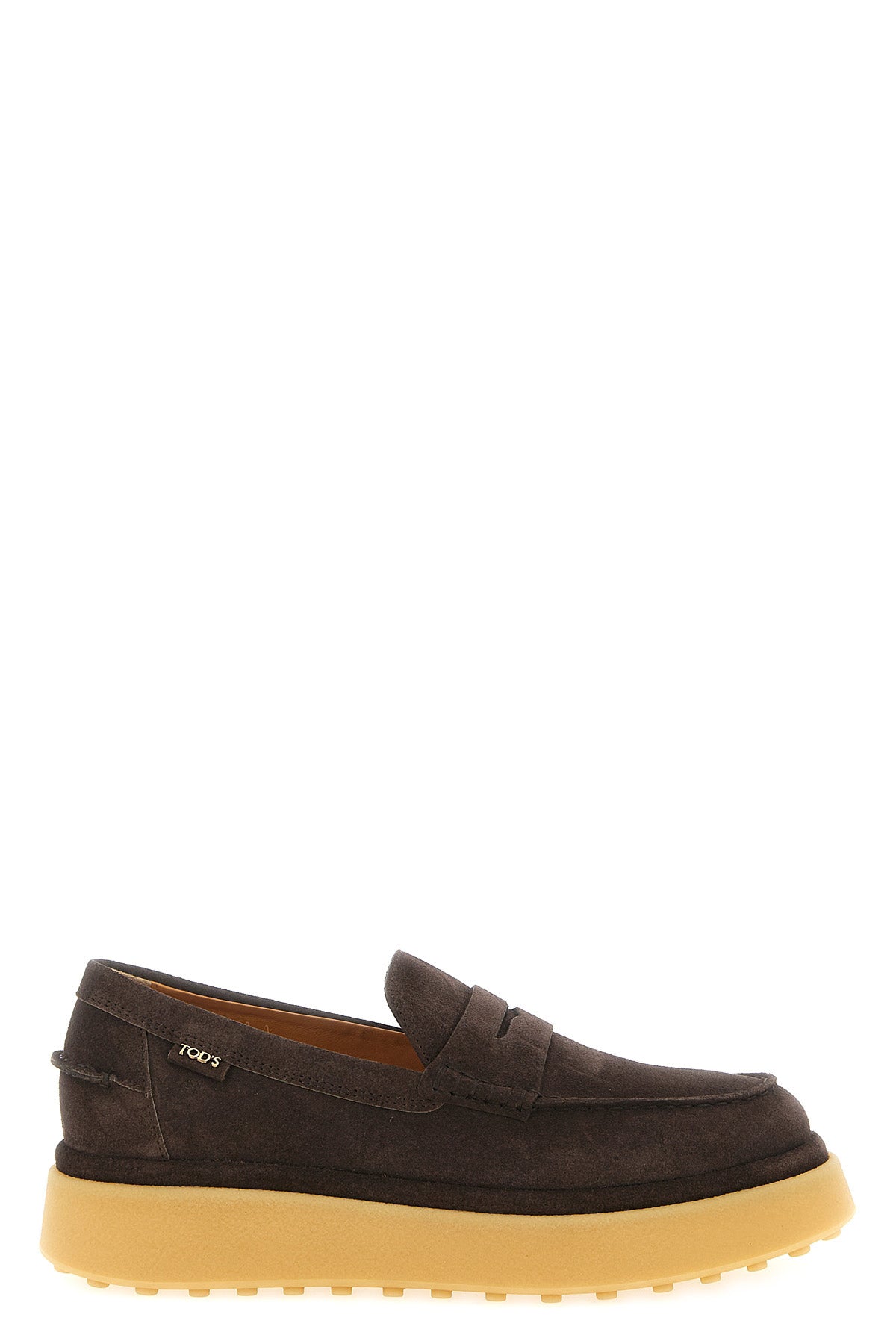 the tods moccasins in soft brown suede redefines the codes of classic footwear