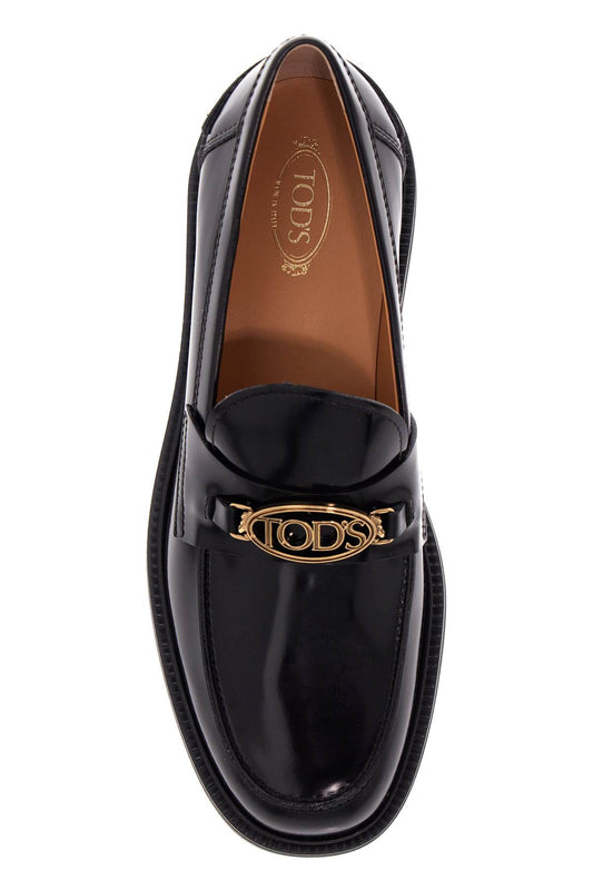 metal logo loafers with metal detailing