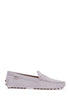 light grey suede leather driving moccasin