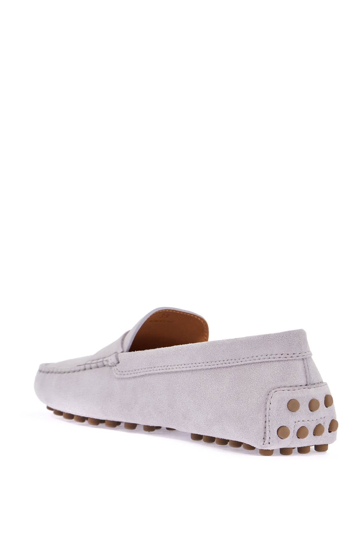 light grey suede leather driving moccasin