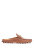 dark brown calfskin slip-on with metal detail