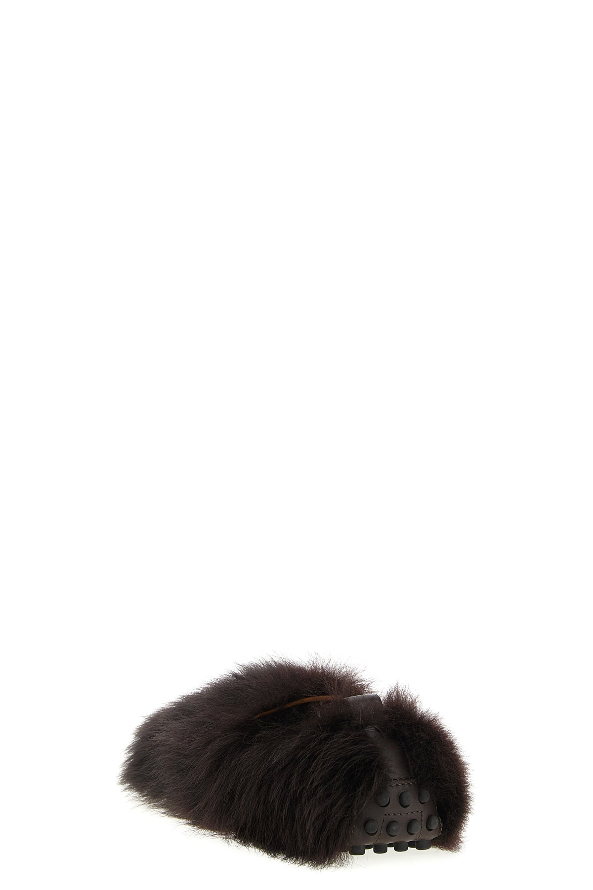 gommino long-haired sheep fur loafers