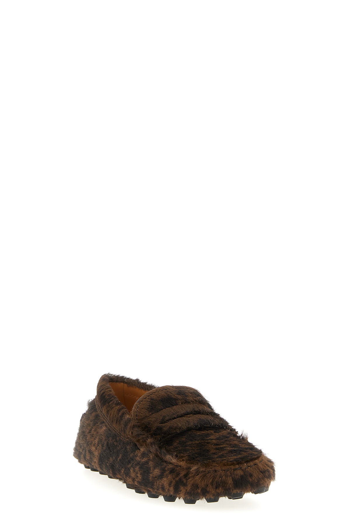 gommino macro pony hair loafers