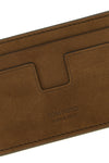 suede effect nubuck leather card holder