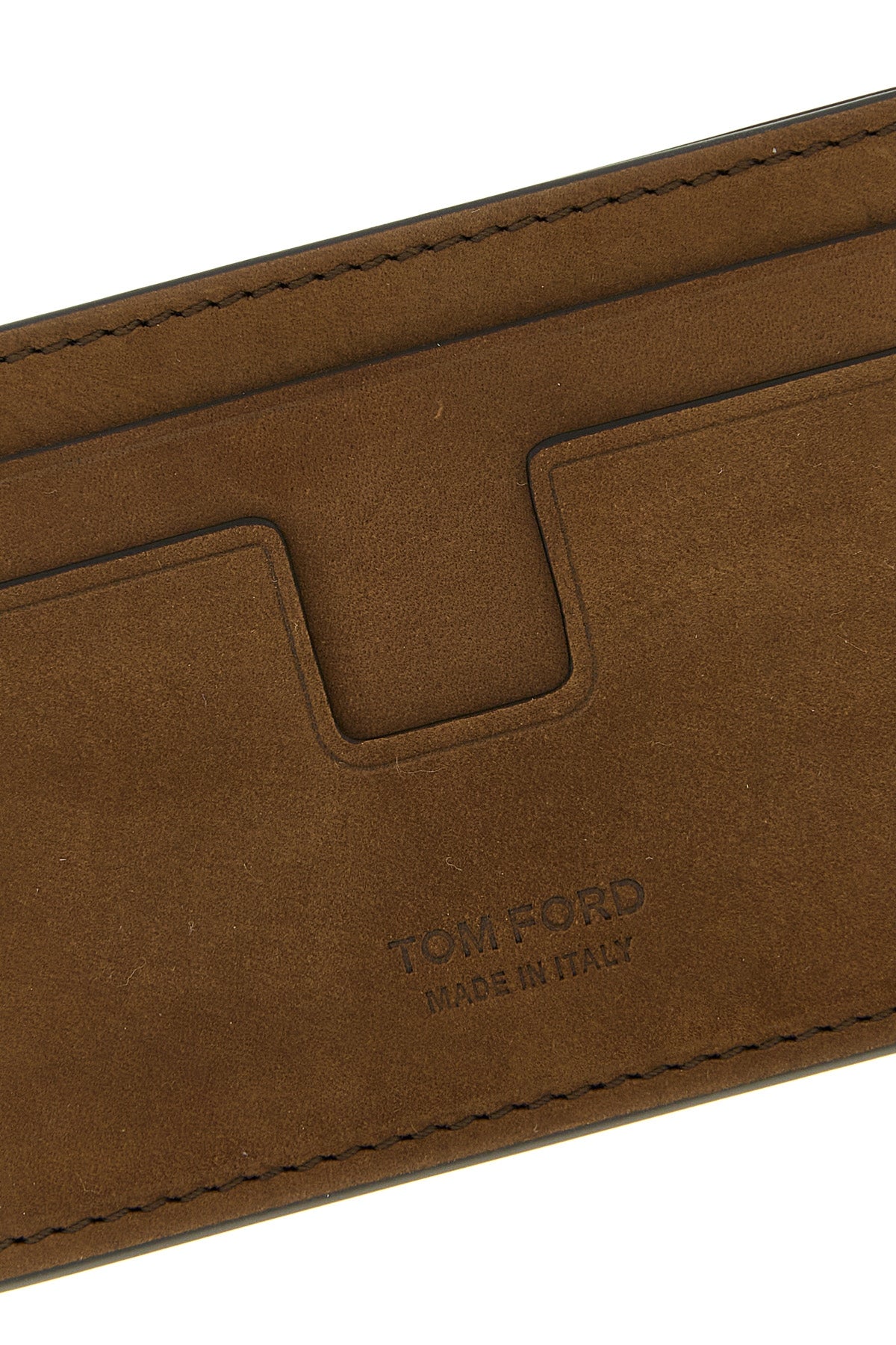 suede effect nubuck leather card holder