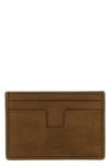 suede effect nubuck leather card holder