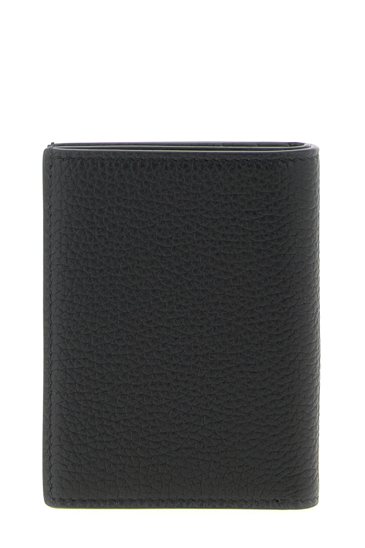 foldable card holder in grain leather