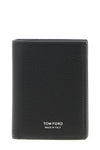 foldable card holder in grain leather