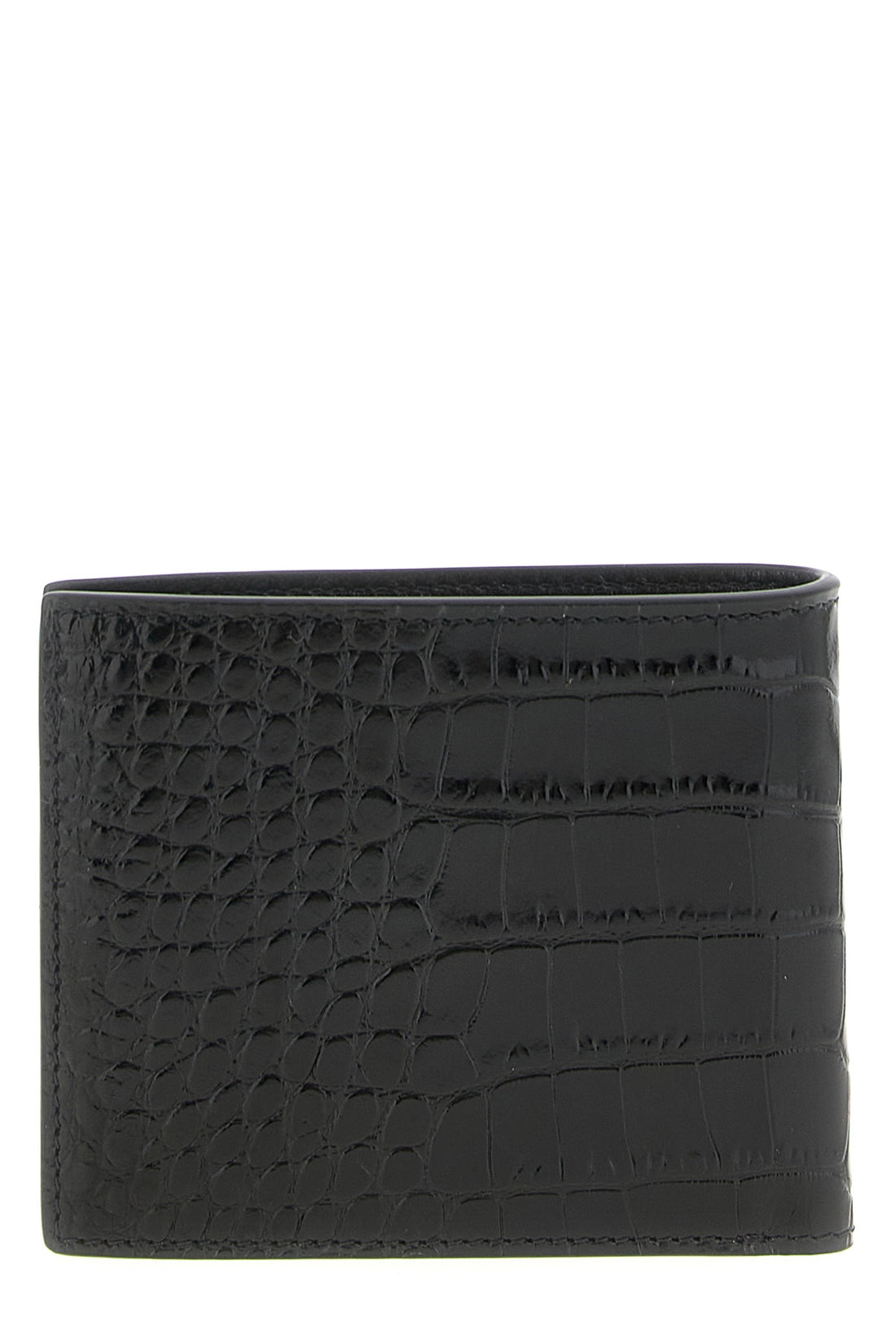 TOM FORD OS bifold wallet in shiny crocodile print leather