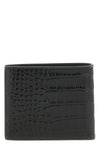 bifold wallet in shiny crocodile print leather