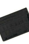 crocodile-print shiny leather cardholder