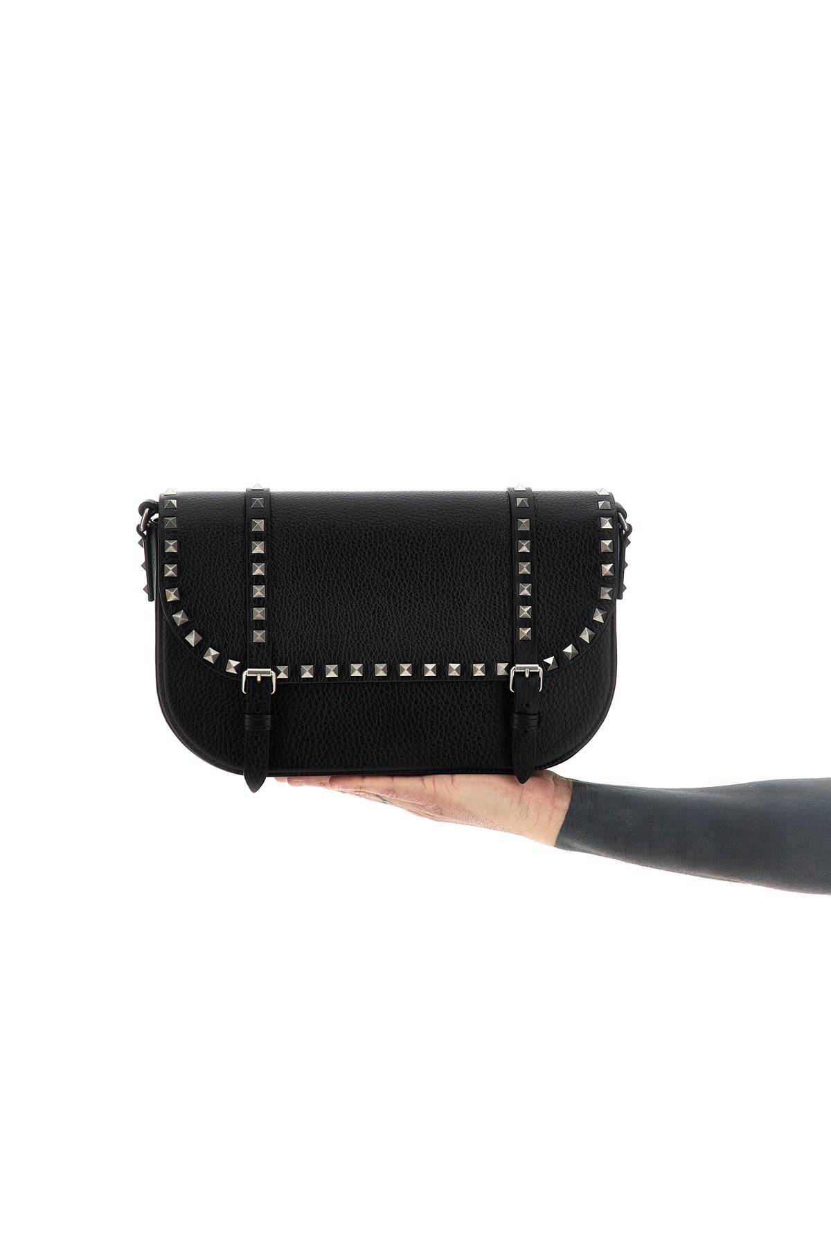 rockstud crossbody bag in grenade leather