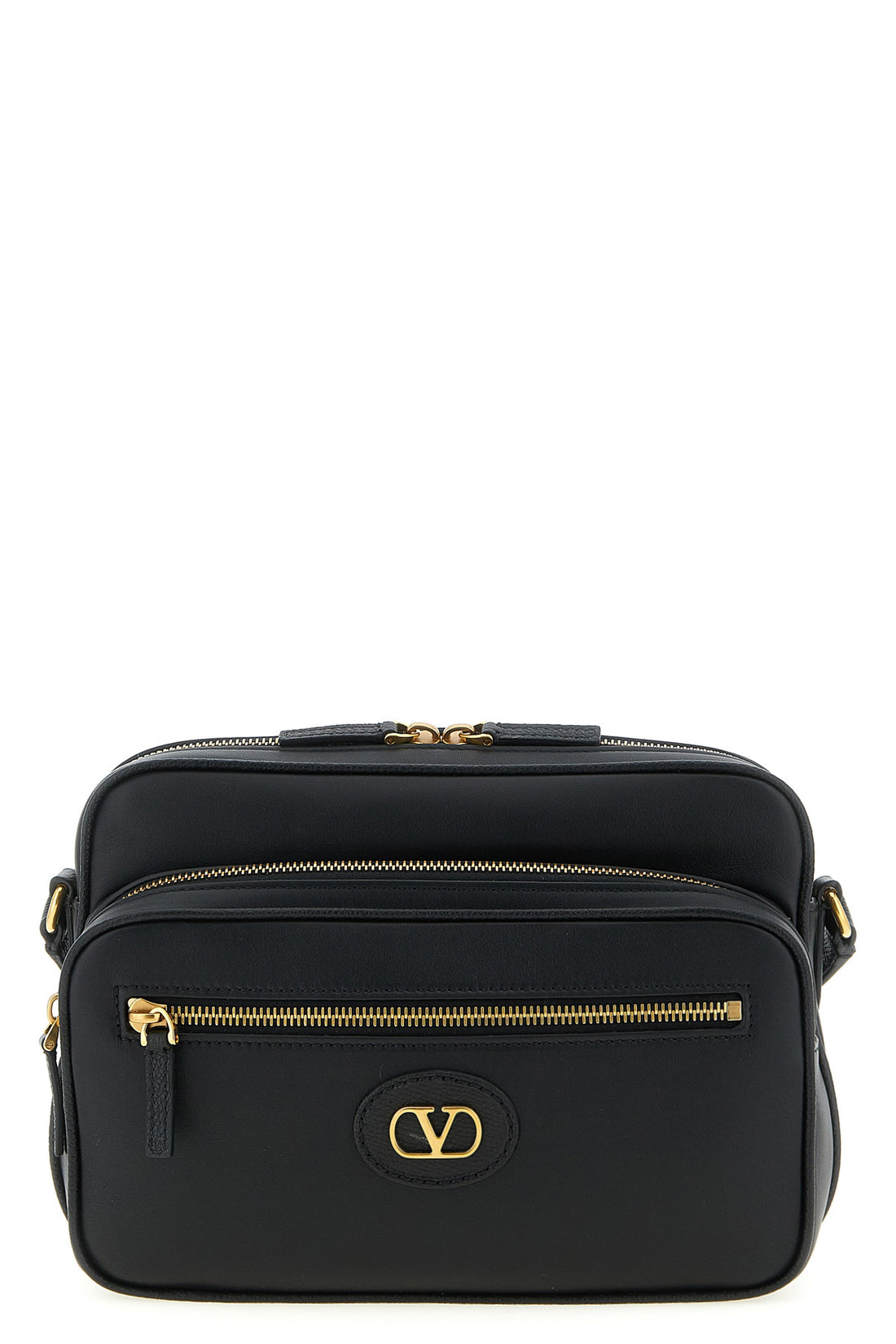 VALENTINO GARAVANI OS antibes smooth and hammered calf leather crossbody bag