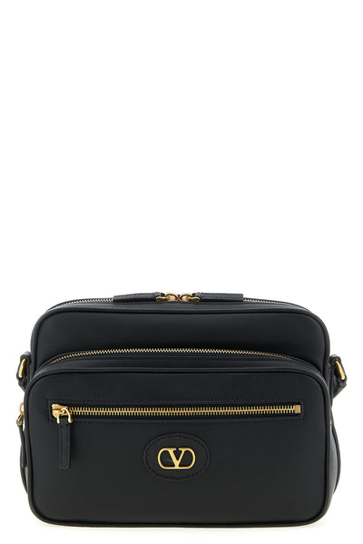 antibes smooth and hammered calf leather crossbody bag
