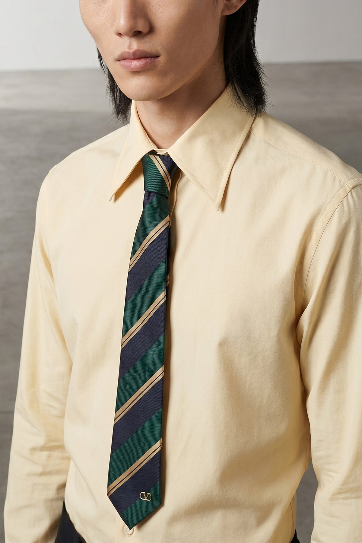 valentie tie in jacquard regimental silk