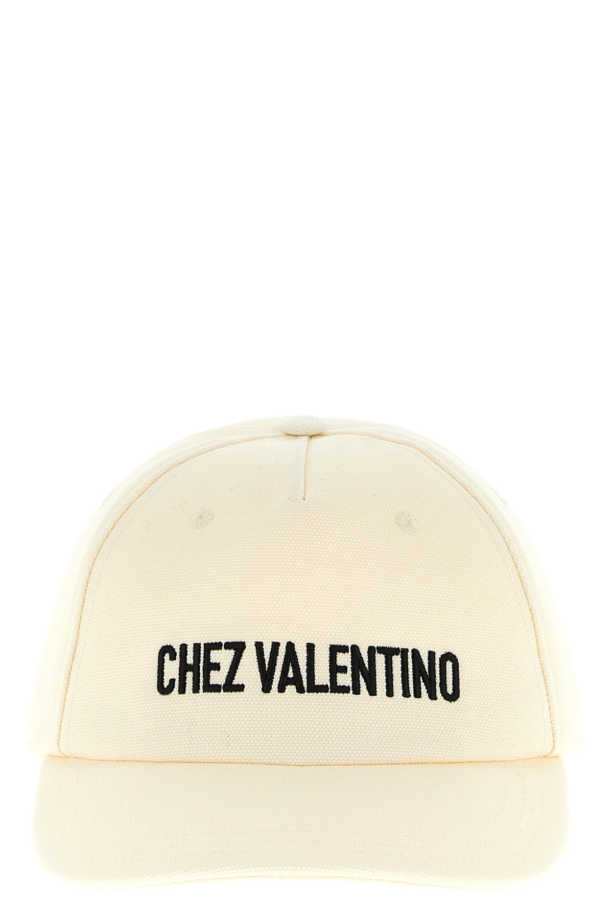 chez valentino front embroidered cotton cap