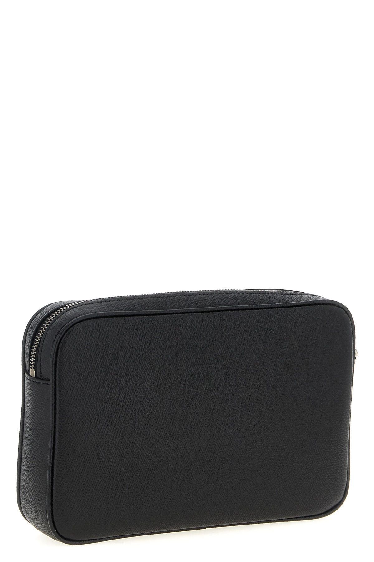 grained calf leather clutch bag