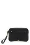 grained calf leather clutch bag