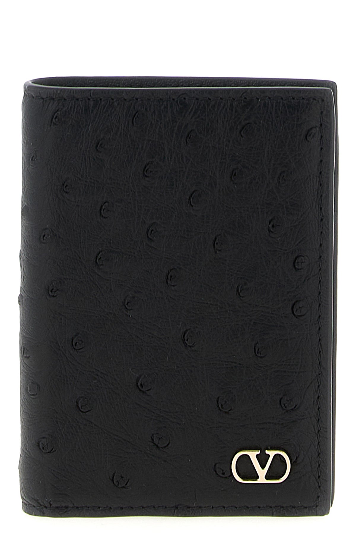 ostrich leather card holder