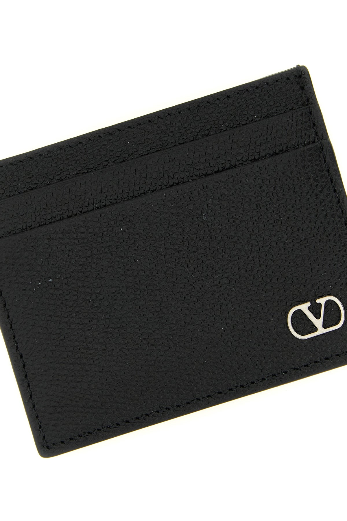 grained calf leather card holder