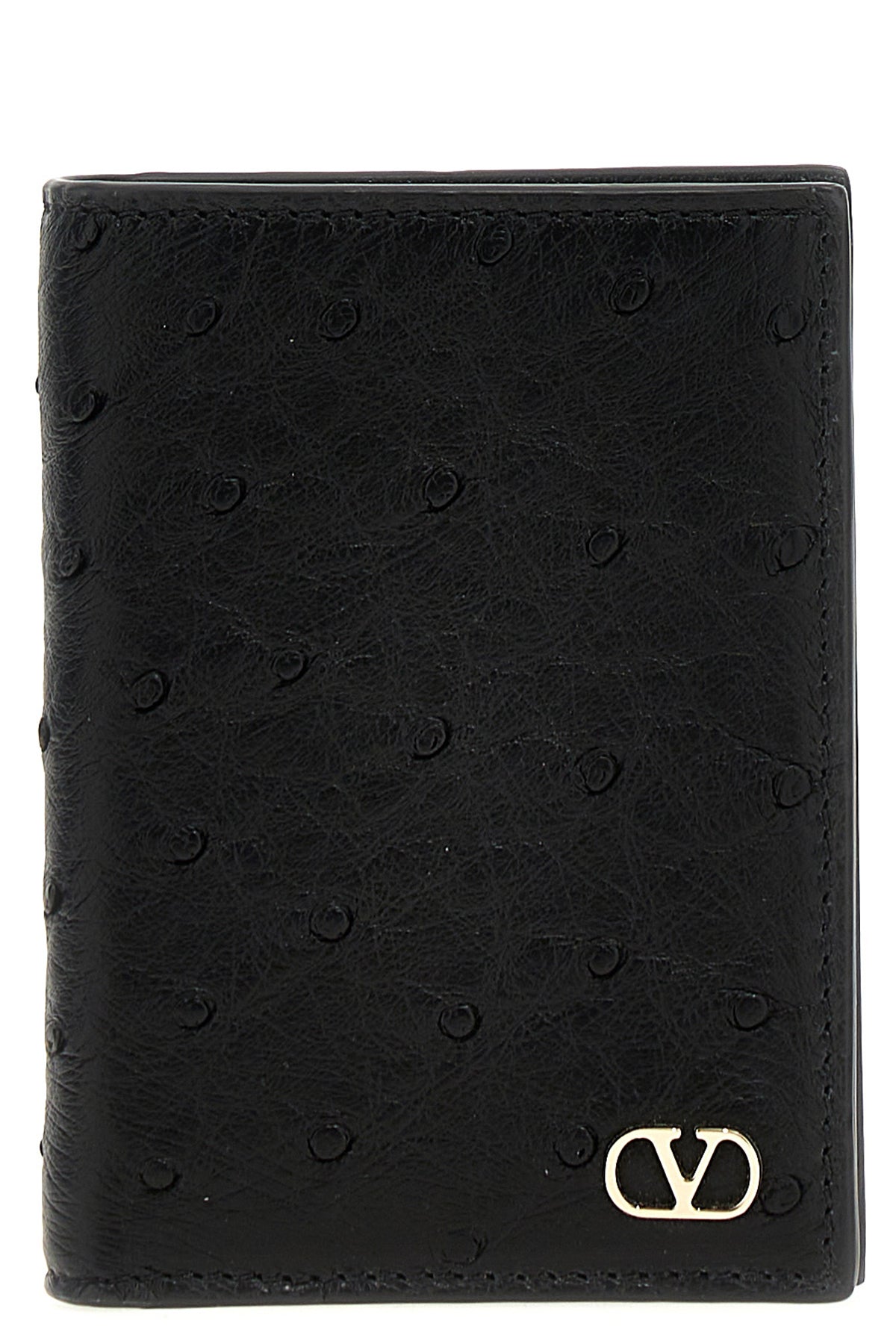 ostrich leather card holder