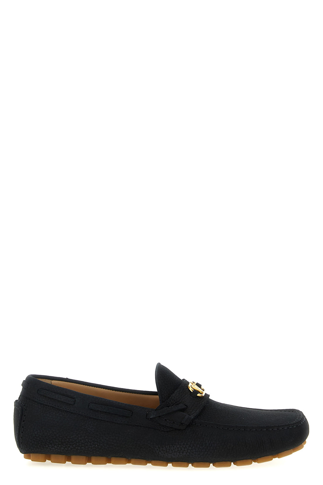 VALENTINO GARAVANI 40 driver fastaway suede deer loafers
