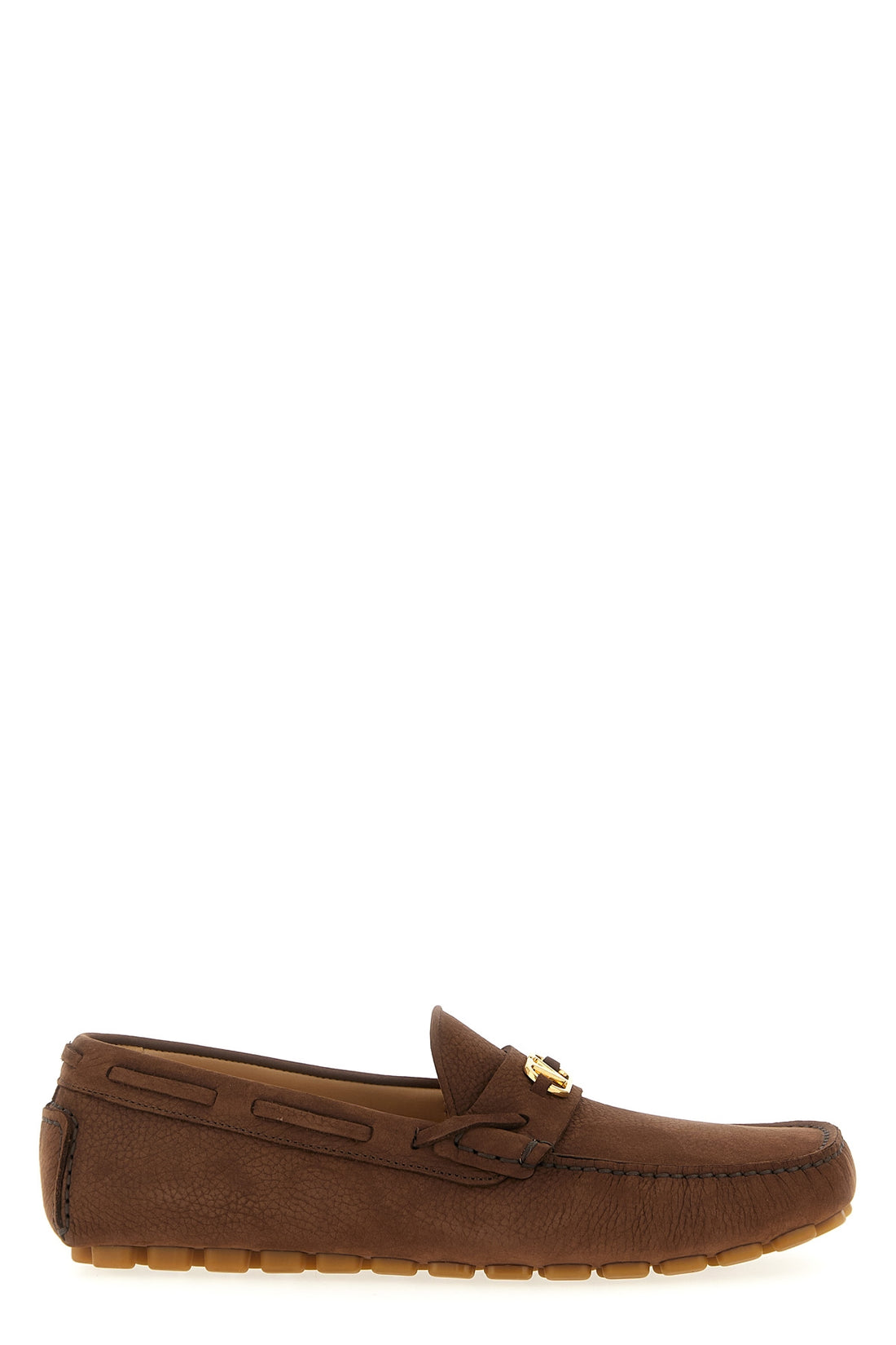 VALENTINO GARAVANI 40 driver fastaway suede deer loafers