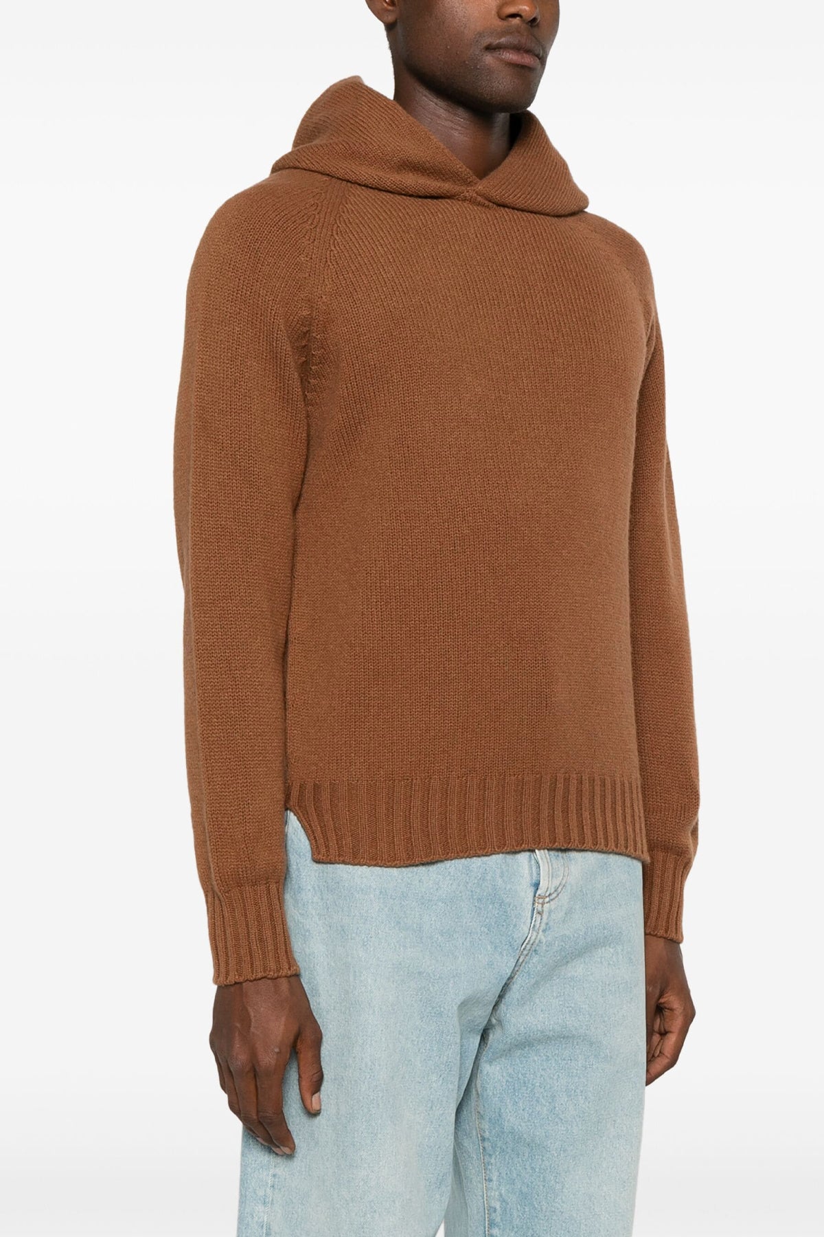 wool blend hooded sweater