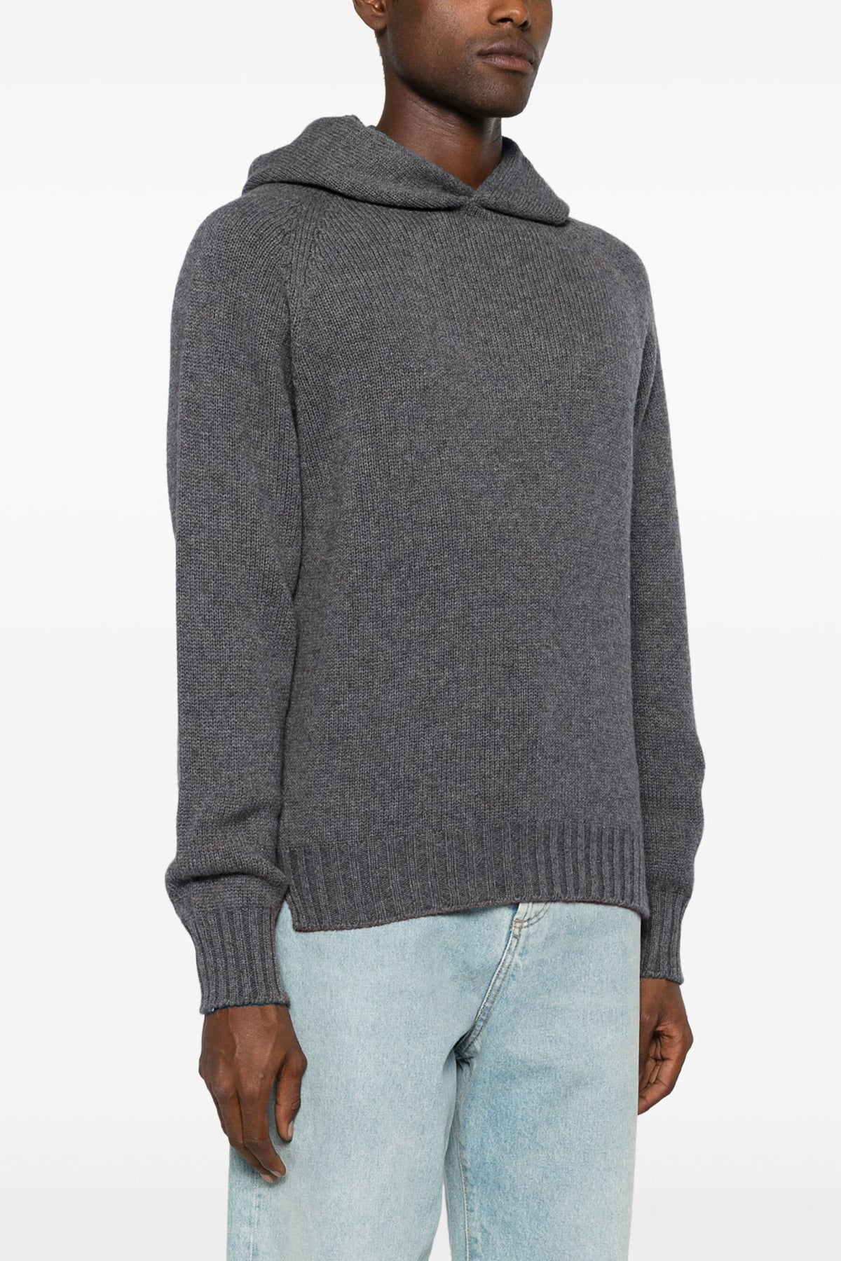 wool blend hooded sweater