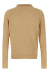 long-sleeved bouclé cotton polo shirt