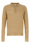 long-sleeved bouclé cotton polo shirt