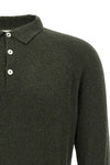 long-sleeved bouclé cotton polo shirt