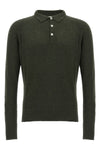 long-sleeved bouclé cotton polo shirt