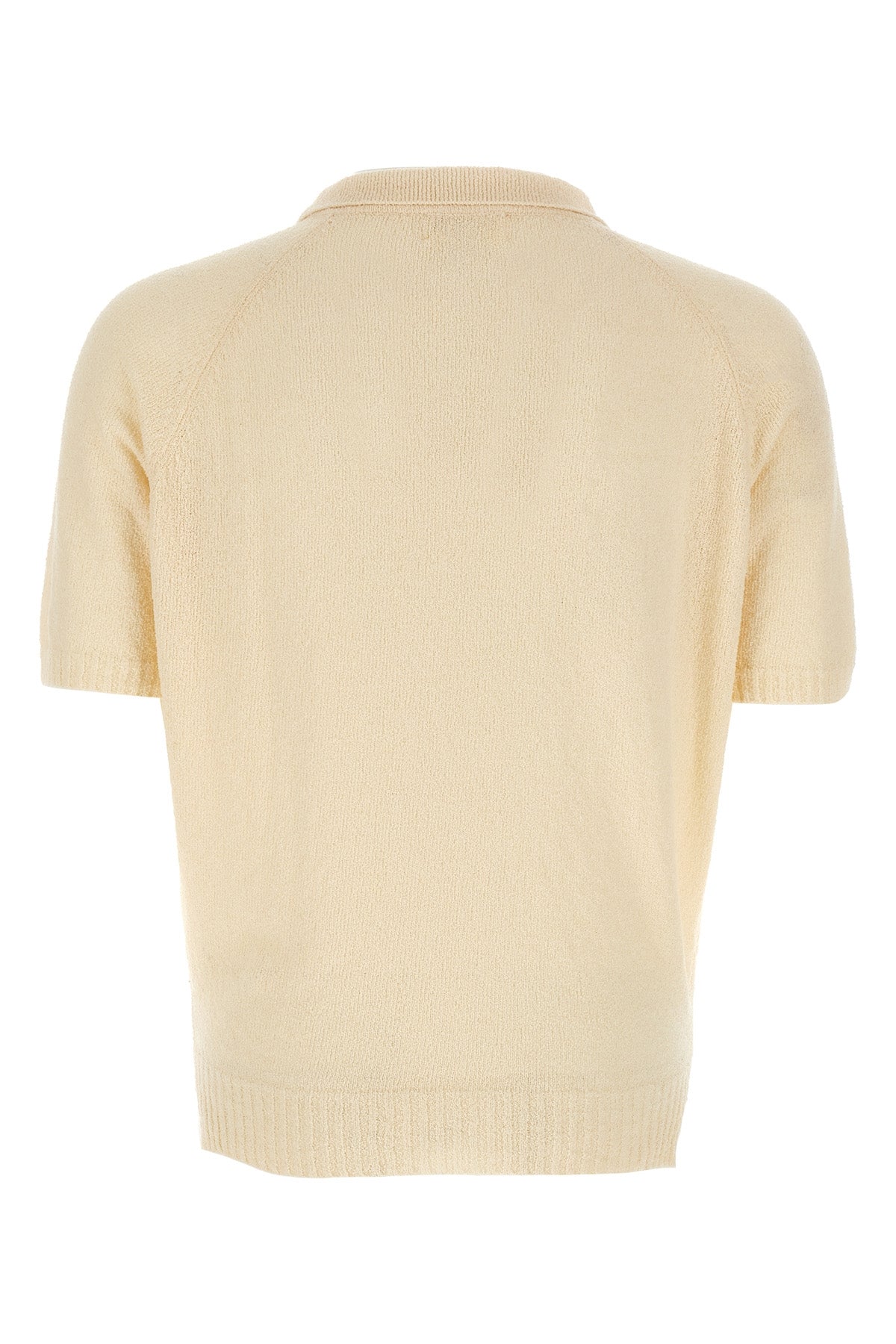 polo shirt in bouclé cotton blend