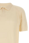 polo shirt in bouclé cotton blend