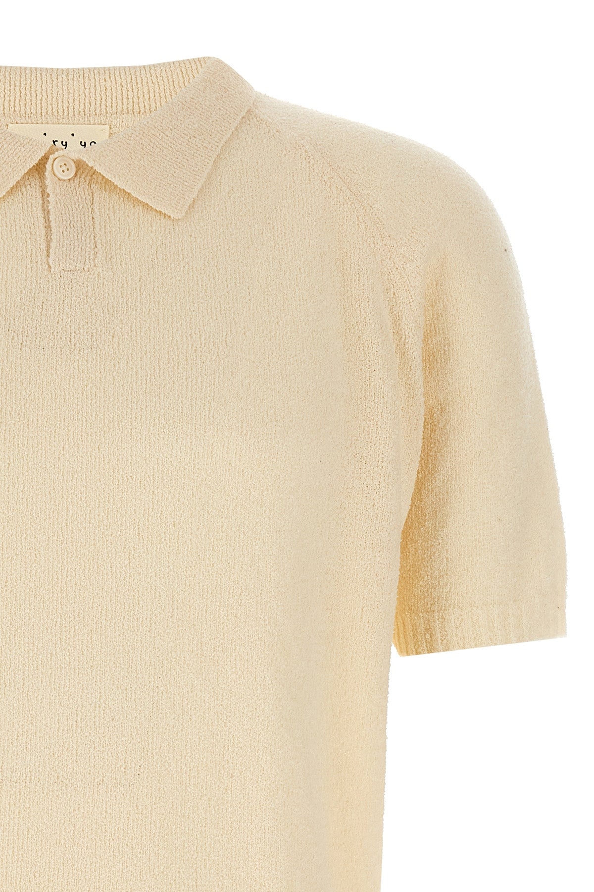 polo shirt in bouclé cotton blend