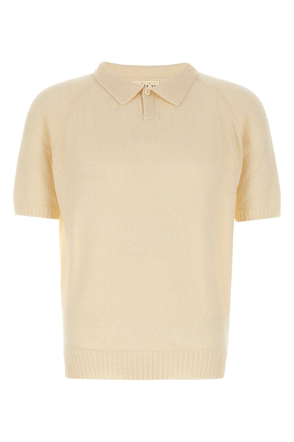 polo shirt in bouclé cotton blend