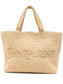 Logo Beige Raffia Tote