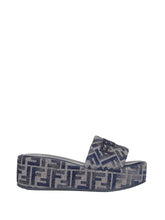 Fendi Sunshine Flatform Slide In Denim Ff