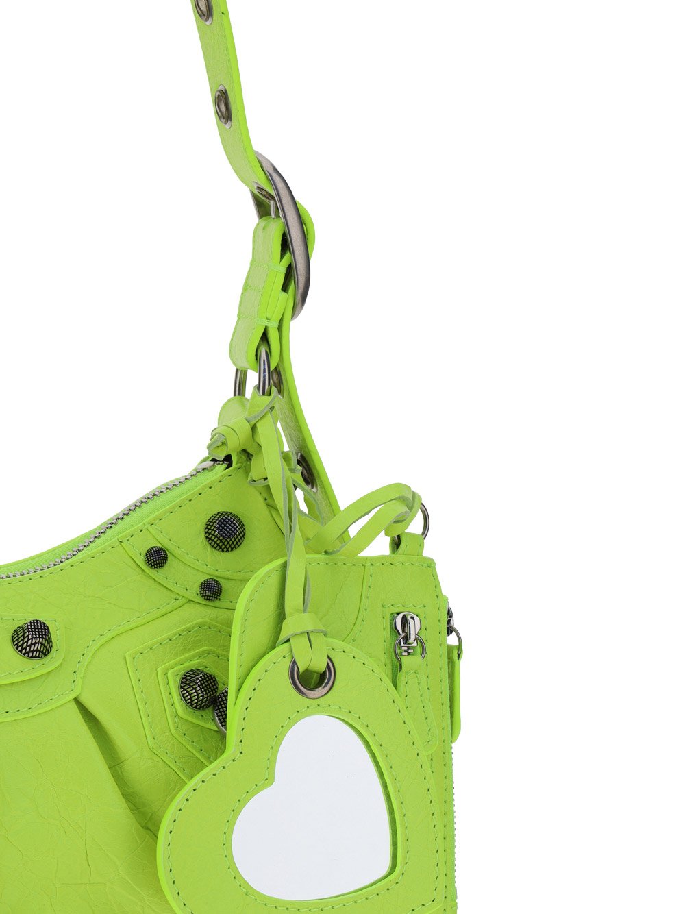 Le Cagole XS Neon Yellow Leather Shoulder Bag