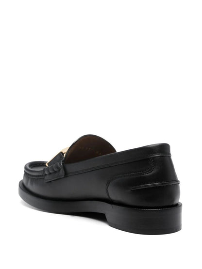 ff logo-plaque leather loafers