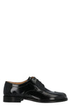 black brushed leather tone on tone lace up